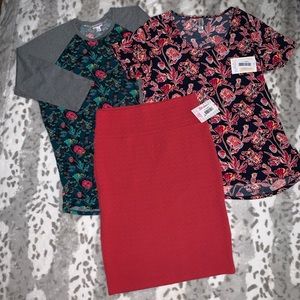 LuLaRoe Classic T, Randy T, and Cassie Skirt Combo